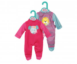 Zapf Creation 870730 - Dolly Moda for BABY Born/Baby Annabell Doll Rompers Elephant/Lion 2 ass. 36 cm