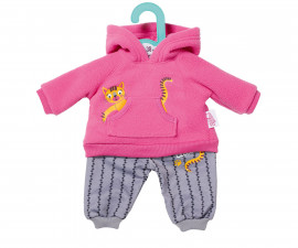 Zapf Creation 871584 - Dolly Moda for BABY Born/Baby Annabell Doll Joggingsuit Pink, Cat 36 cm