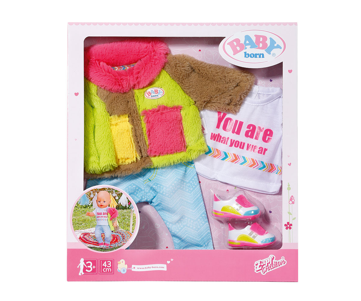 Аксесоари за кукла бейби Борн - Комплект с цветно палто 830154