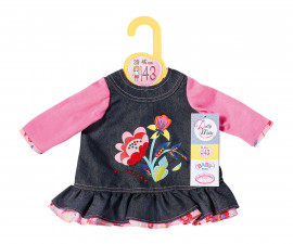 Zapf Creation 871010 - Dolly Moda for BABY Born/Baby Annabell Doll Jeans Dress with Flowers 43 cm