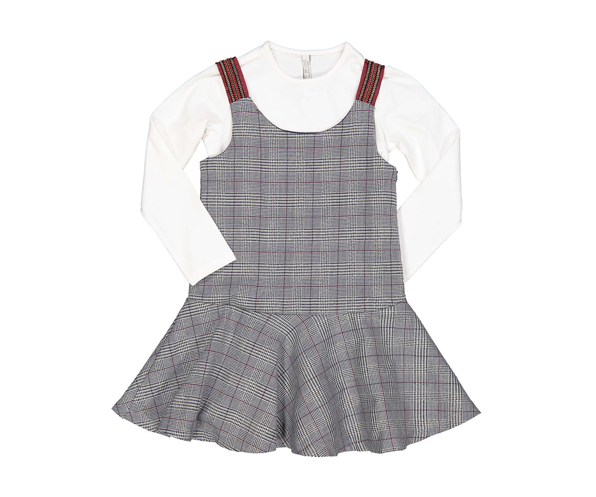 Детски комплект сукман с блуза Trybeyond 99992-95w за момиче, 4-12 г.