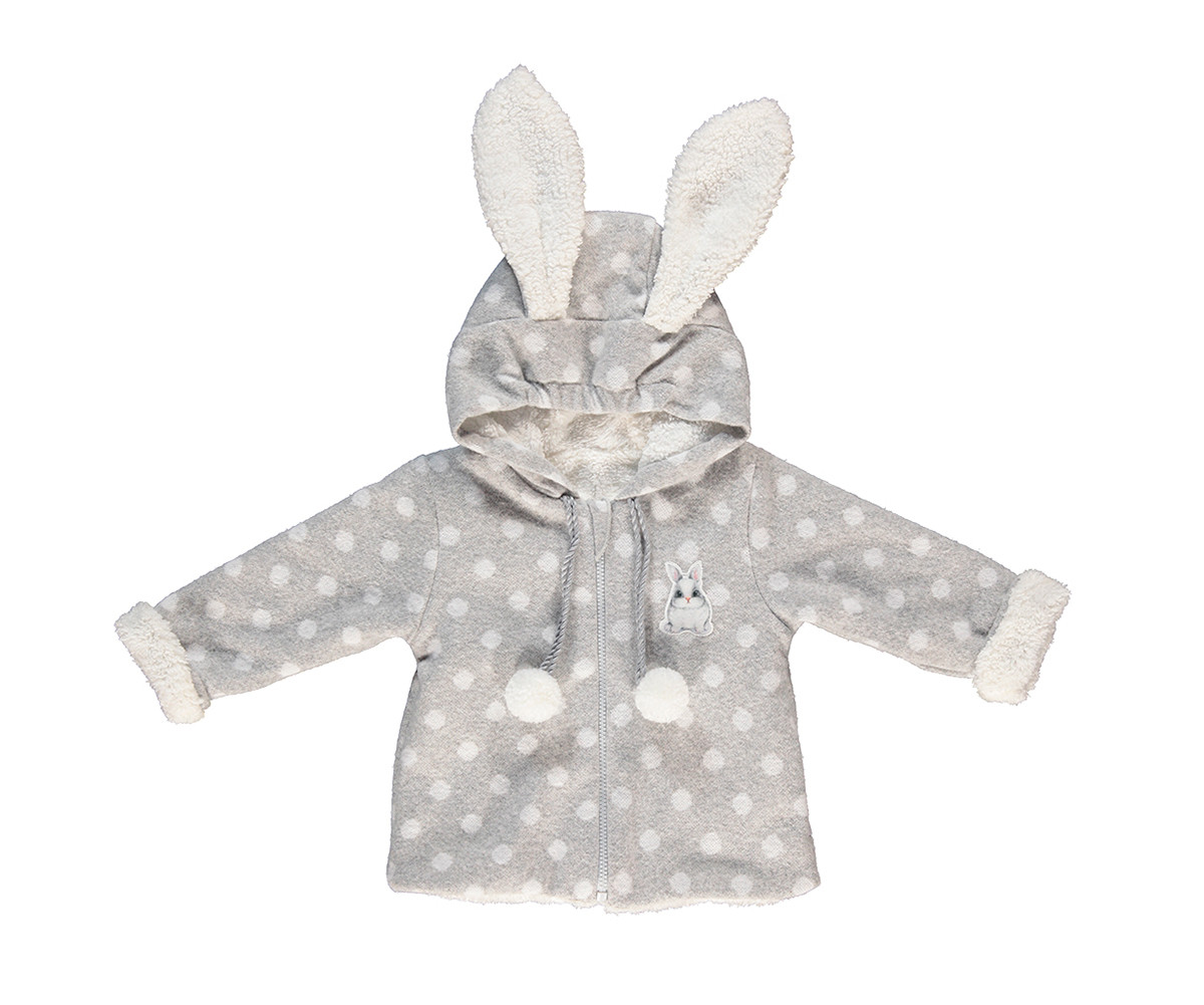 ватирано бебешко палто с качулка и цип Baby Bunny, марка Bebetto, фабр.№ K2758g, момиче, 6-24 м.