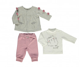 бебешки комплект жилетка, блуза и панталон So Sweety, марка Bebetto, фабр.№ K2694, момиче, 6-24 м.