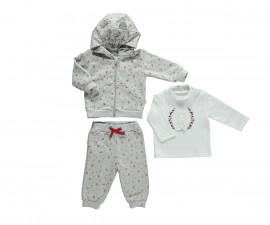 бебешки комплект суитшърт, блуза и панталон Sweety, марка Bebetto, фабр.№ K2764, момиче, 3-24 м.