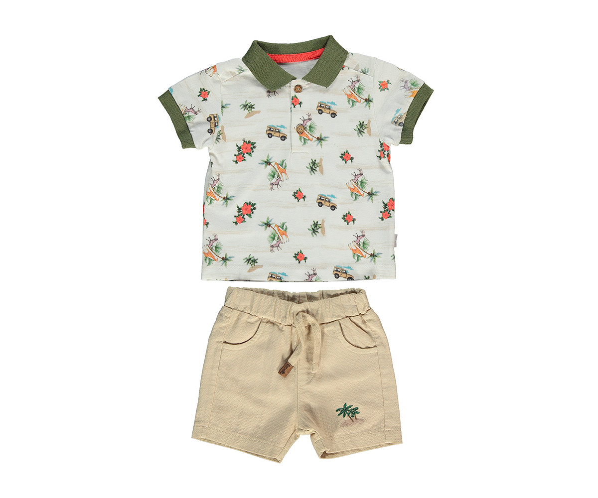 Bebetto Tropic Cotton Baby 2 Pcs Set (T-Shirt+Shorts Pant) - K3005