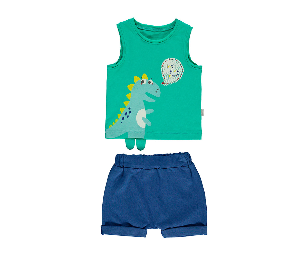 Bebetto Cool Dino Baby 2 Pcs Set (Athlete+Short Pants) - K3059