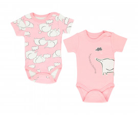 Bebetto Dreaming Cotton Baby Bodysuit 2 Pcs - Short Sleeved - Month - T2313p