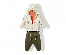 Bebetto Airlplane Cotton Baby 3 Pcs Set (Cardigan+Sweatshirt+Pants) - K3164