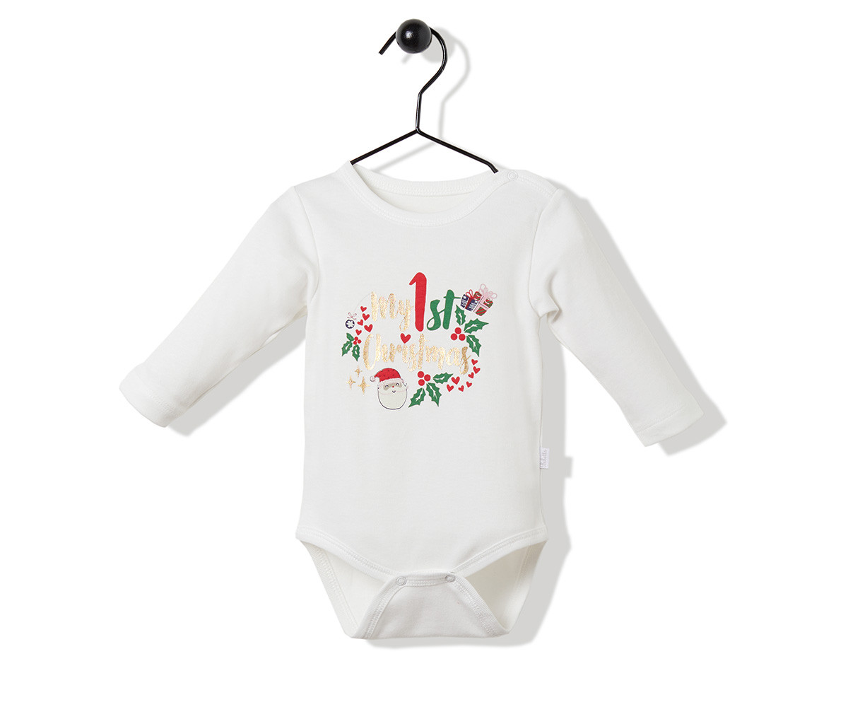 Bebetto Christmas Party Cotton Baby Long Sleeved Bodysuit - T2523