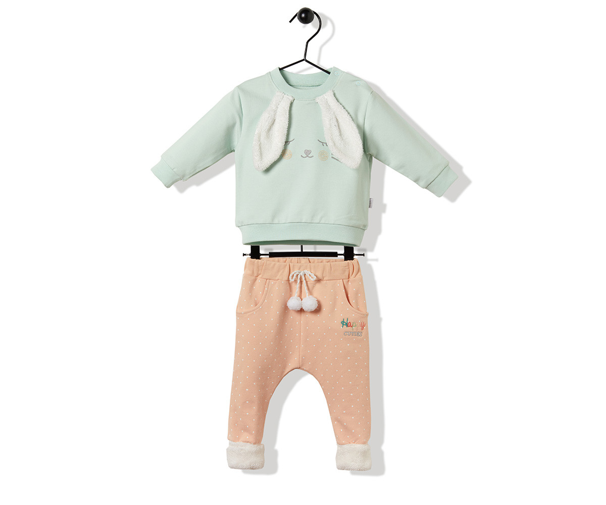 Bebetto Happy Cuties Cotton Baby 2 Pcs Set (Sweatshirt+Pants) - K3201
