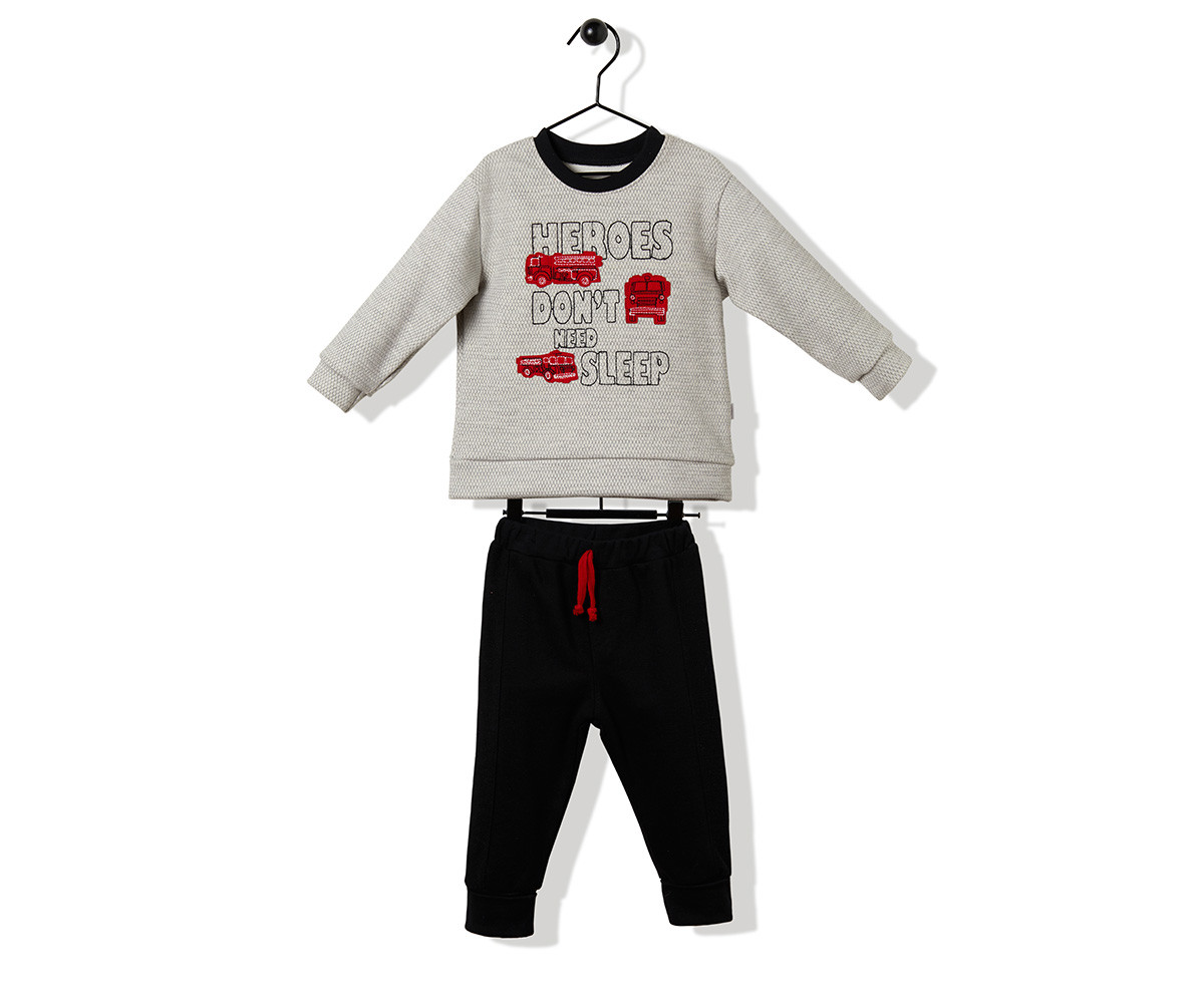Bebetto Hero Boy Cotton Baby 2 Pcs Set (Sweatshirt+Pants) - K2874