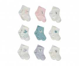 Детски дрешки марка Bebetto - Къси чорапки 3 чифта Comfort Day S620P, момиче, 0-6 м.