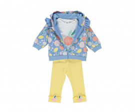 Детски дрешки марка Bebetto - Комплект суитшърт с качулка, тениска и панталон Aloha/24 K4339, момиче, 6-36 м.