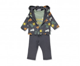 Детски дрешки марка Bebetto - Комплект суитшърт с качулка, тениска и панталон Summer Cool K4297, момче, 6-36 м.
