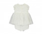 Детски дрешки марка Bebetto - Комплект рокля с къс ръкав и гащички Pearl K4393E, момиче, екрю, 24-36 м. thumb 2