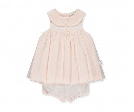 Детски дрешки марка Bebetto - Комплект рокля без ръкав и гащички Pearl K4395P, момиче, розов, 6-36 м.
