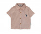 Детски дрешки марка Bebetto - Комплект риза с къс ръкав и дънкови бермуди Free Giraffe K4337R, момче, брик, 6-36 м. thumb 3