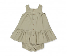 Детски дрешки марка Bebetto - Комплект рокля без ръкав и гащички Bee Happy K4271BE, момиче, бежов, 6-24 м.
