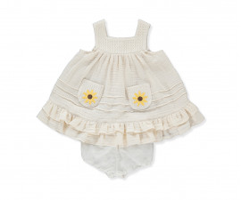 Детски дрешки марка Bebetto - Комплект рокля без ръкав и гащички Ethnic Daisy K4385, момиче, 6-36 м.
