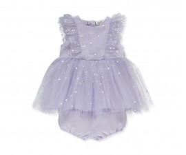 Детски дрешки марка Bebetto - Комплект рокля без ръкав и гащички Lucky Girl K4403L, момиче, лилав, 6-36 м.