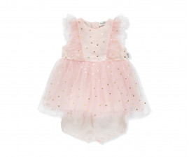 Детски дрешки марка Bebetto - Комплект рокля без ръкав и гащички Lucky Girl K4403P, момиче, розов, 6-36 м.