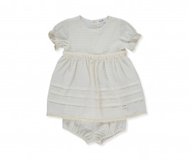 Детски дрешки марка Bebetto - Комплект рокля с къс ръкав и гащички Quality K4304, момиче, 6-36 м.