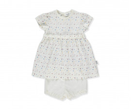 Детски дрешки марка Bebetto - Комплект рокля с къс ръкав и гащички Cute Spring K4361, момиче, 6-24 м.