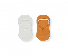 Детски дрешки марка Bebetto - Чорапки терлици 2 чифта Cute Spring S627EO, унисекс, екрю-оранжеви, 0-36 м.