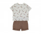 Детски дрешки марка Bebetto - Комплект тениска и къси панталони Little Writer K4221B, момче, кафяв, 24-36 м. thumb 2