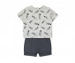 Детски дрешки марка Bebetto - Комплект тениска и къси панталони Little Writer K4221G, момче, сив, 6-9 м. thumb 2
