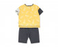 Детски дрешки марка Bebetto - Комплект тениска с къс ръкав и бермуди Little Writer K4222Y, момче, жълт, 24-36 м. thumb 2