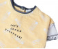 Детски дрешки марка Bebetto - Комплект тениска с къс ръкав и бермуди Little Writer K4222Y, момче, жълт, 6-9 м. thumb 3