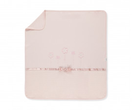 Детски дрешки марка Bebetto - Бебешко памучно одеяло Sweet Ballerins B813P, момиче, розово, 80х85 см.