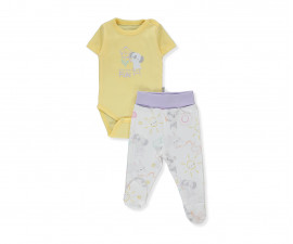 Детски дрешки марка Bebetto - Комплект боди с къс ръкав и ританки Painting T3376, момиче, 0-6 м.