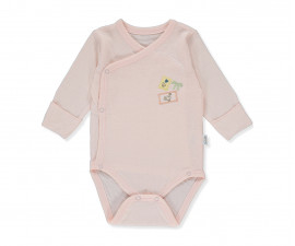 Детски дрешки марка Bebetto - Боди с дълъг ръкав Happy Garden T3404P, момиче, розово, 0-3 м.