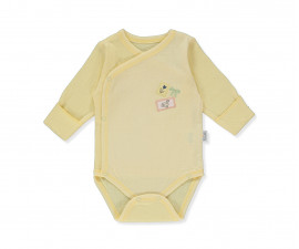Детски дрешки марка Bebetto - Боди с дълъг ръкав Happy Garden T3404Y, момиче, жълто, 0-3 м.