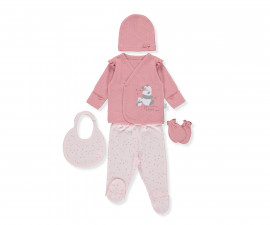Детски дрешки марка Bebetto - Комплект за изписване 5 части Happy Panda Z879P, момиче, розов, 0-3 м.