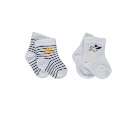 Детски дрешки марка Bebetto - Къси чорапки 2 чифта Sea Gulls S614W, момче, бели, 0-36 м.