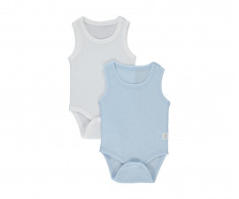 Детски дрешки марка Bebetto - Боди без ръкав 2 бр. Basic/24 T3383B, момче, синьо, 0-12 м.