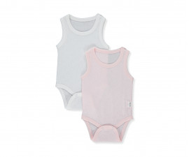 Детски дрешки марка Bebetto - Боди без ръкав 2 бр. Basic/24 T3383P, момиче, розово, 0-12 м.