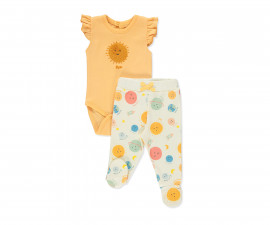 Детски дрешки марка Bebetto - Комплект боди с къс ръкав и ританки Organic Cosmic Space T3592, момиче, 0-9 м.