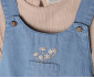 Детски дрешки марка Bebetto, серия Tiny Flowers K4688 - Комплект тениска с къс ръкав и къс гащеризон деним, момиче, 6-24 м., ръст: 74-92 см. thumb 5