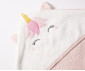 Детски дрешки марка Bebetto, серия Unicorn H474 - Бебешка хавлия с качулка, момиче, 0-1 г., 80х80 см. thumb 2