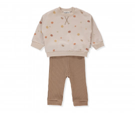 Детски дрешки Bebetto Pumpkin Season K4849 - Комплект суитшърт и панталон, момче, 18-24 м., кафяв