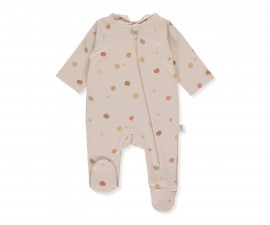 Детски дрешки Bebetto Pumpkin Season K4850 - Гащеризон с ходило, качулка и цип, момче, 6-9 м., бежов