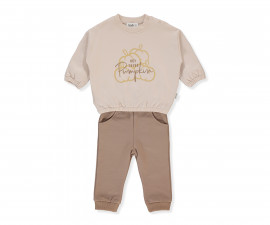 Детски дрешки Bebetto Pumpkin Season K4889 - Комплект суитшърт и панталон, момче, 24-36 м., кафяв