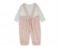 Детски дрешки Bebetto Mother and Baby K4916 - Комплект блузка и гащеризон, момиче, 18-24 м., мръсно розов thumb 2