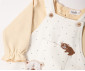 Детски дрешки Bebetto Mother and Baby K4916 - Комплект блузка и гащеризон, момиче, 18-24 м., екрю thumb 3