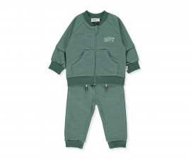 Детски дрешки Bebetto Bebetto Boy Team K4867 - Комплект суитшърт с цип и панталонки, момче, 24-36 м., зелен
