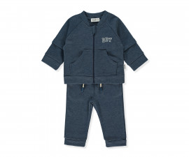 Детски дрешки Bebetto Bebetto Boy Team K4867 - Комплект суитшърт с цип и панталонки, момче, 24-36 м., морско син